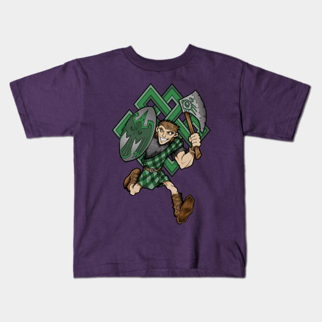 Celtic Warrior Kids T-Shirt by inkninja